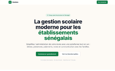 EduSen school management platform screenshot